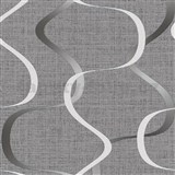 Vliesové tapety na stenu IMPOL Luna2 vlnovky sivo-biele na sivom podklade - POSLEDNÉ KUSY