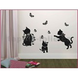 Samolepky na stenu - mačky  50 x 32 cm
