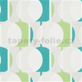 Vliesové tapety na stenu IMPOL Novara 3 korálkový vzor vzor zeleno-tyrkysový s trblietkami