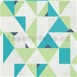 Vliesové tapety na stenu IMPOL Novara 3 geometrický vzor zeleno-tyrkysový