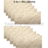 Samolepiace PVC 3D panely rozmer 60 x 30 cm, mramor béžový matný AKCIA 5+5ks zdarma