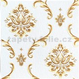Samolepiace penové 3D panely rozmer 70 x 70 cm, ornamenty béžovo-zlaté