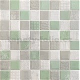 Samolepiace penové 3D panely rozmer 70 x 70 cm, mozaika zeleno-strieborná