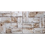 Obkladové panely 3D PVC rozmer 960 x 479 mm borovicové kláty bielené - 2. akosť