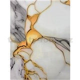 Samolepiaci panel na stenu na penovom podklade mramor sivo-zlatý rozmer 280 x 60 cm