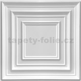 Obkladové panely 3D PVC ROMA biele rozmer 500 x 500 mm, hrúbka 1 mm,