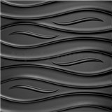 Obkladové panely 3D PVC vlnovky čierne rozmer 500 x 500 mm, hrúbka 1 mm,