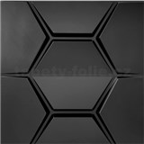 Obkladové panely 3D PVC HEXAGON čierny rozmer 500 x 500 mm, hrúbka 1 mm,