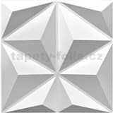 Obkladové panely 3D PVC STAR biely rozmer 500 x 500 mm, hrúbka 1 mm,