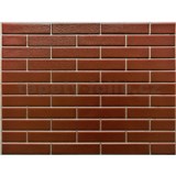 Obkladové panely 3D PVC rozmer 440 x 580 mm malá tehla červená so striebornou škárou