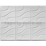 Obkladové panely 3D PVC rozmer 440 x 580 mm vlnovky biele