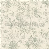 Vliesové tapety na stenu IMPOL zelený floral na béžovom podklade