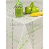 Obrus metráž štvorček malý zelený - POSLEDNÉ METRY