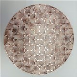 Vinylové dekoratívne prestieranie na stôl Metalic vejáre ružovo-zlaté 38 cm