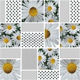 Obrus metráž margaréty s štvorlístkami