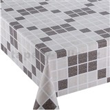 Obrusy návin 20 m x 140 cm kocky sivo-hnedé