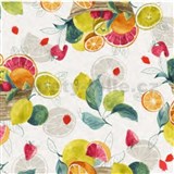 Obrus metráž akvarel s ovocným motívom