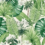 Vliesové tapety na stenu tropical listy na bielom podklade