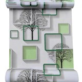 Samolepiace fólie stromy s rámčekmi s 3D efektom zelené 45 cm x 10 m