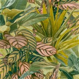 Vliesové tapety na stenu IMPOL Wanderlust tropické rastliny zelené, ružové