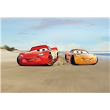 Fototapety Disney Cars Mc Queen a Cruz Ramirez závod na pláži rozmer 368 cm x 254 cm