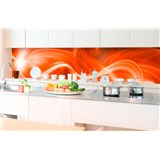 Samolepiace tapety za kuchynskú linku abstrakt oranžový rozmer 350 cm x 60 cm
