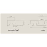 Lamelové dekoračné panely BARI zakončenie ľavé dub zlatý 4,2 x 270 cm