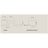 Lamelové dekoračné panely BARI zakončenie pravé orech 2,7 x 270 cm - POSLEDNÉ KUSY