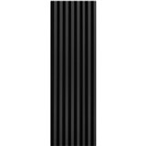 Dekoračné panely čierny mat 3D lamely na filcovom podklade 270 x 40 cm