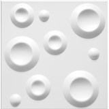 Stropné panely 3D XPS CIRCLES biely rozmer 50 x 50 cm