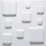 Stropné panely 3D XPS BLOCKS biely rozmer 50 x 50 cm