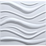 Stropné panely 3D XPS WAVE biely rozmer 50 x 50 cm (vlnovka velká)