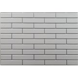 Obkladové panely 3D PVC rozmer 440 x 580 mm malá tehla biela so striebornou škárou