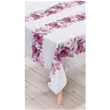 Obrusy návin 20 m x 140 cm ružové kvety s ornamentami