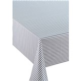 Obrus metráž farebné pruhy sivo-biele