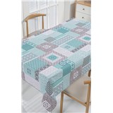 Obrus metráž patchwork zeleno-sivý