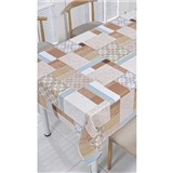 Obrus metráž patchwork hnedý