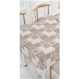 Obrus metráž béžovo-hnedý s ornamentami