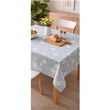 Obrus metráž margarétky na modrom podklade