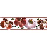 Samolepiaca bordúra kvety orchidey červené 5 m x 8,3 cm - POSLEDNÉ KUSY