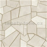 Vliesové tapety na stenu ELLE DECORATION 4 geometrický vzor béžovo-zlatý