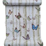 Samolepiace tapety brezy s farebnými motýľmi 45 cm x 10 m