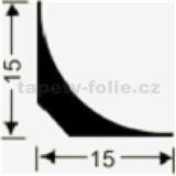 Lišty pod podlahovinu pre zaoblený roh 15 mm x 15 mm, návin 25 m