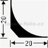 Lišty pod podlahovinu pre zaoblený roh 20 mm x 20 mm, návin 25 m