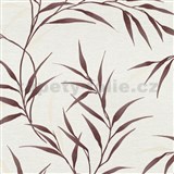 Vliesové tapety na stenu GMK Fashion for walls  5 lístky bordovo-béžové na bielom podklade