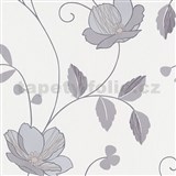 Vliesové tapety na stenu IMPOL HIT CYRILLE kvety Trésor fialové na bielom podklade