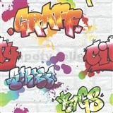 Papierové tapety na stenu IMPOL graffiti na svetlo sivej tehlovej stene