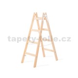 Štafle maliarske PREMIUM, 3 priečky, drevený rebrík, 150kg