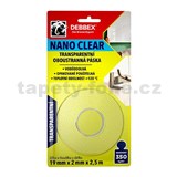 Transparentná obojstranná páska NANO CLEAR 19mm x 2,5m - BLISTR