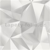 Vliesové tapety na stenu IMPOL 3D nepravidelné ihlany bielo-sivé
